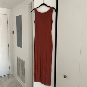 NEVER WORN, WITH TAGS Rust Sleeveless Dress with bra padding.
